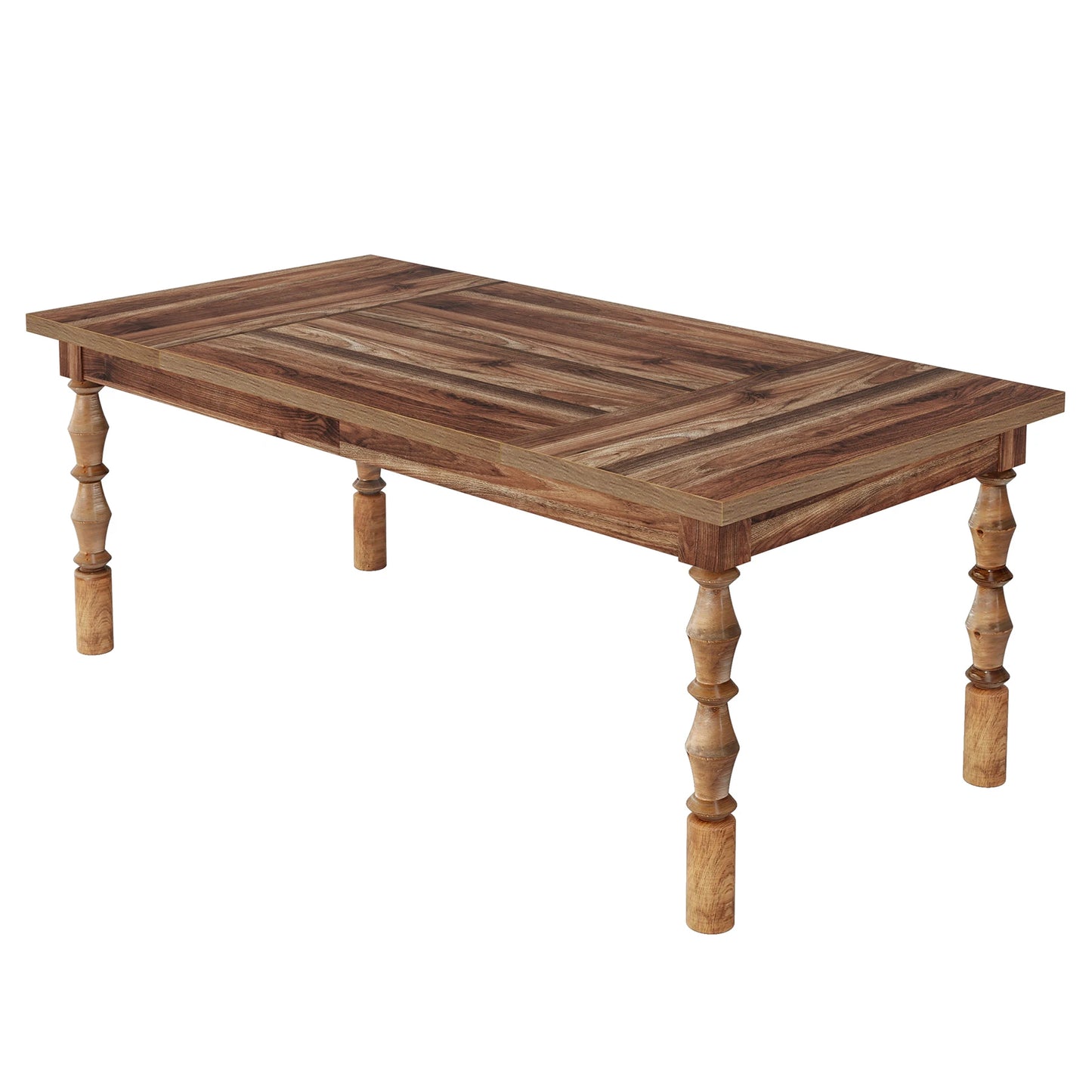 Tribesigns Farmhouse Wood Patio Table For Indoor Outdoor