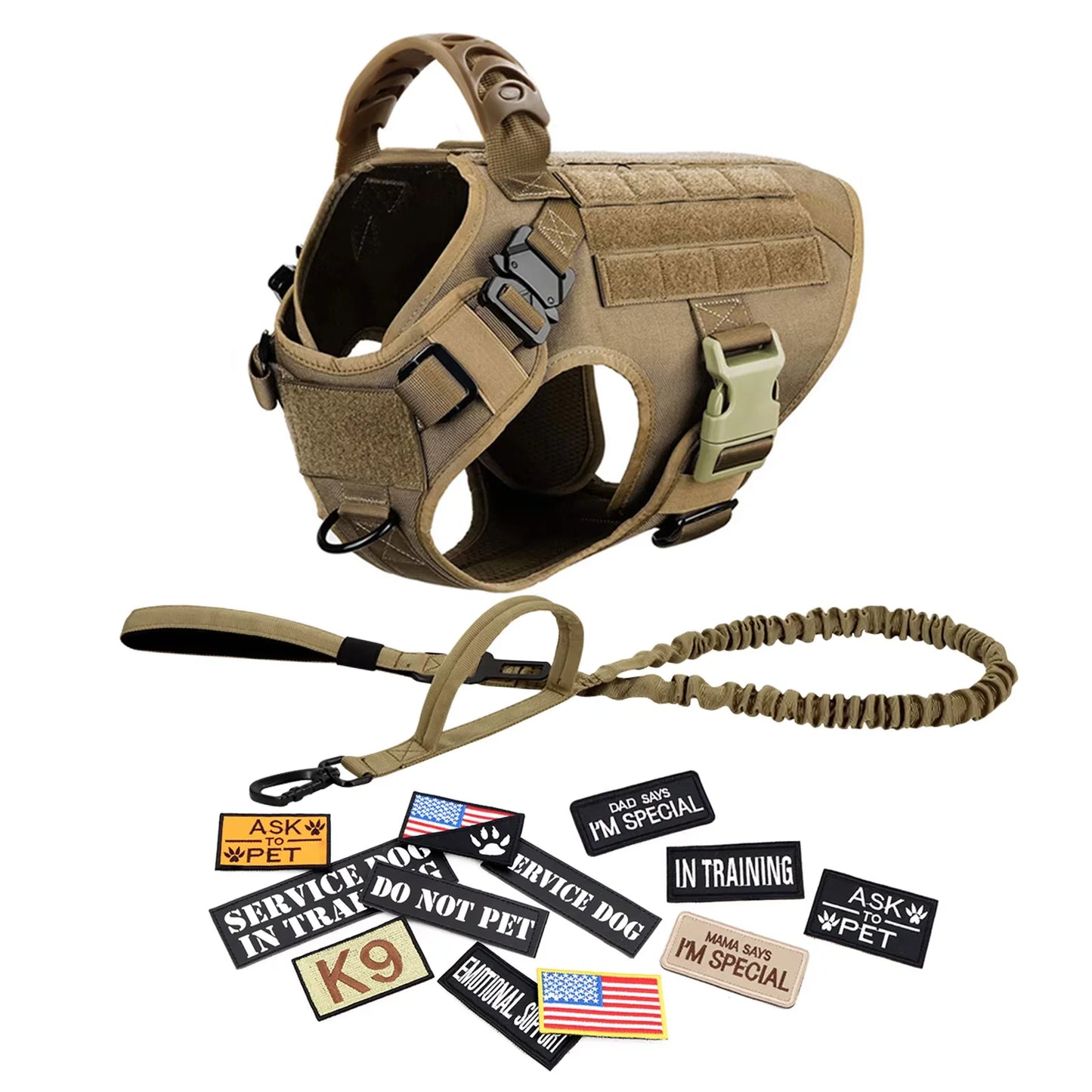 Tactical Dog Harness Vest Set Malinois Training