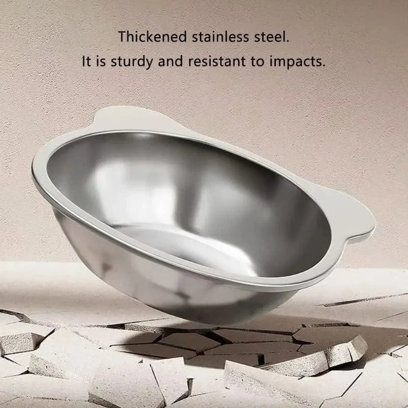 304 Stainless Steel Raised Cat Bowl With Tilted Neck Guard