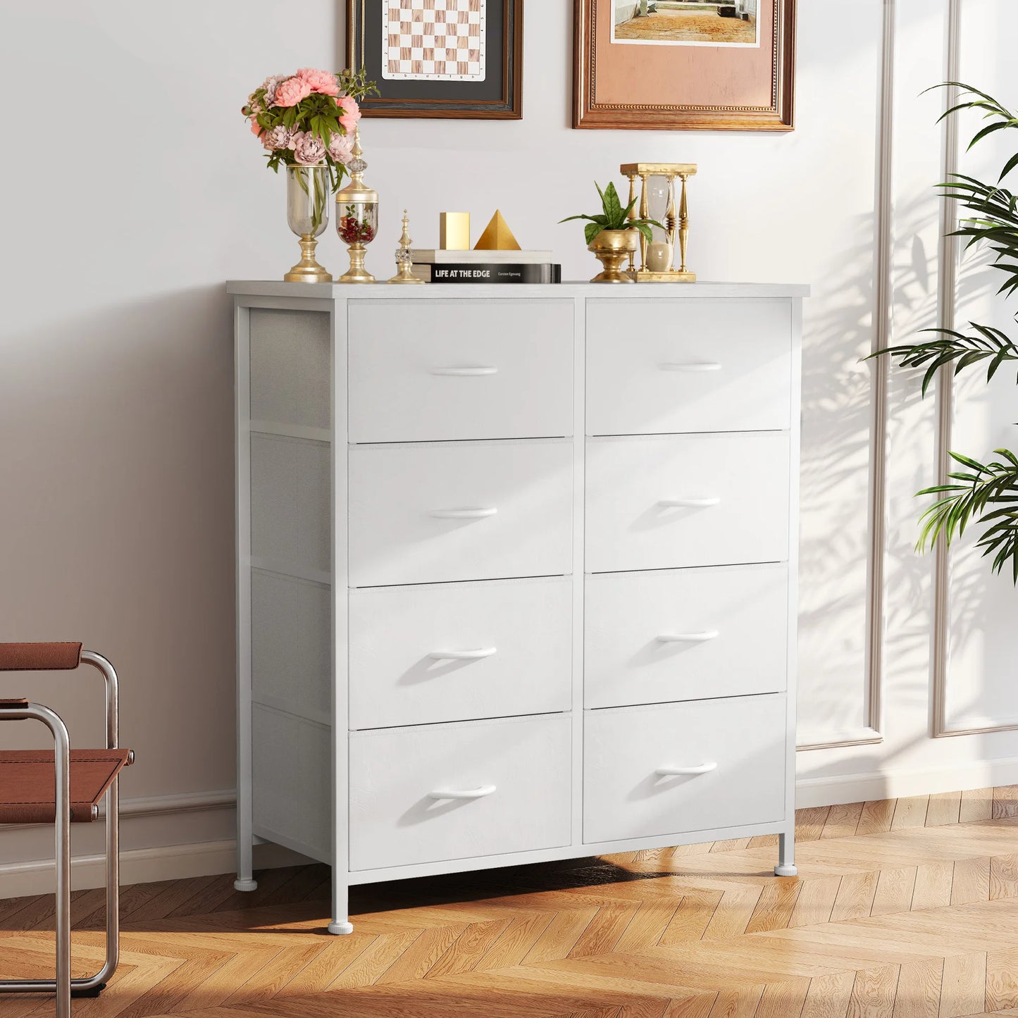 JHK Dresser Wardrobe For Bedroom With Eight Drawers
