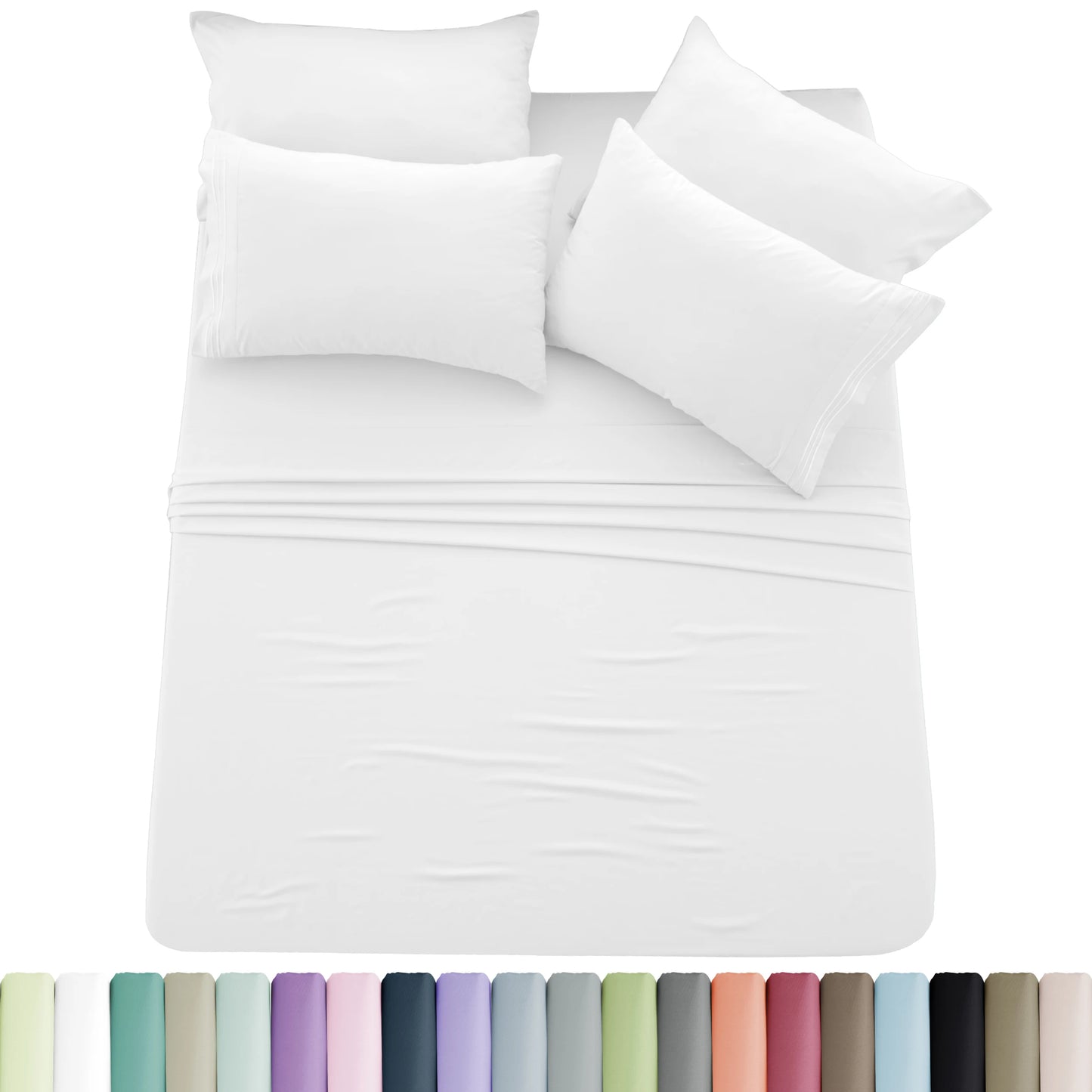 Lux Décor 6pc Solid Sheet Set Brushed Microfiber