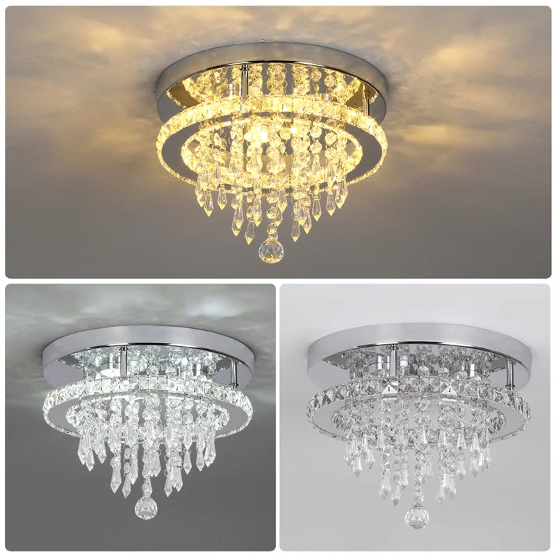 Vetrulus Crystal Led Ceiling Chandelier Light For Dining