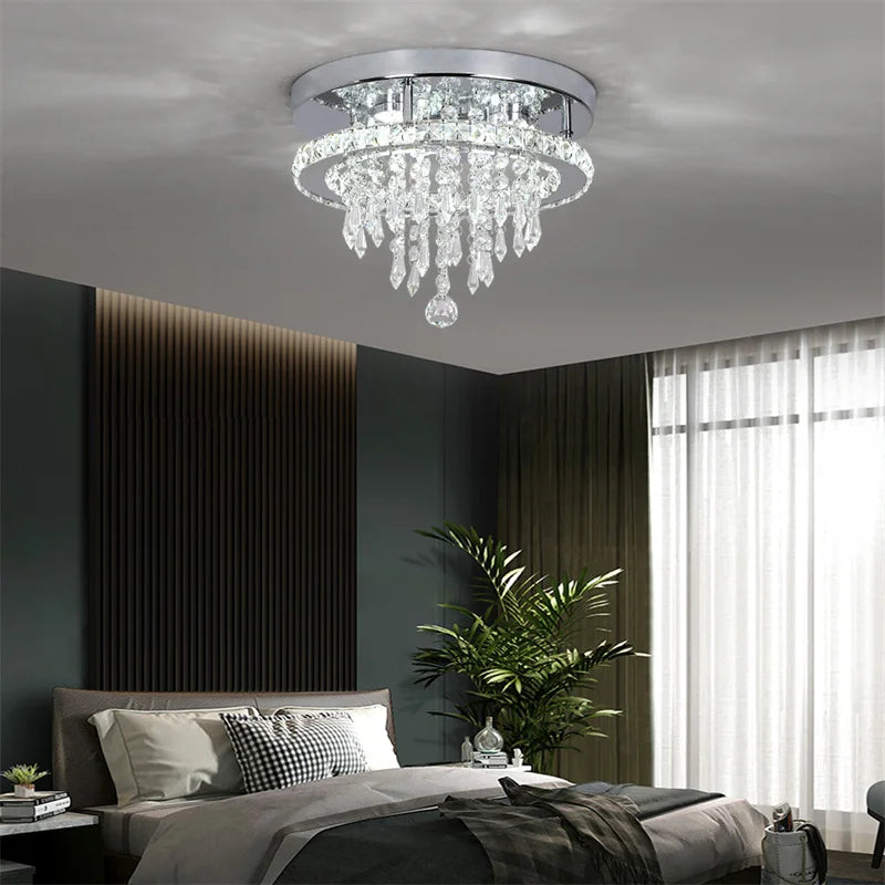 Vetrulus Crystal Led Ceiling Chandelier Light For Dining