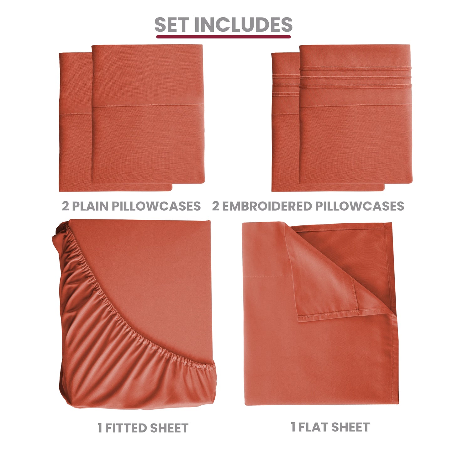 Lux Décor 6pc Solid Sheet Set Brushed Microfiber