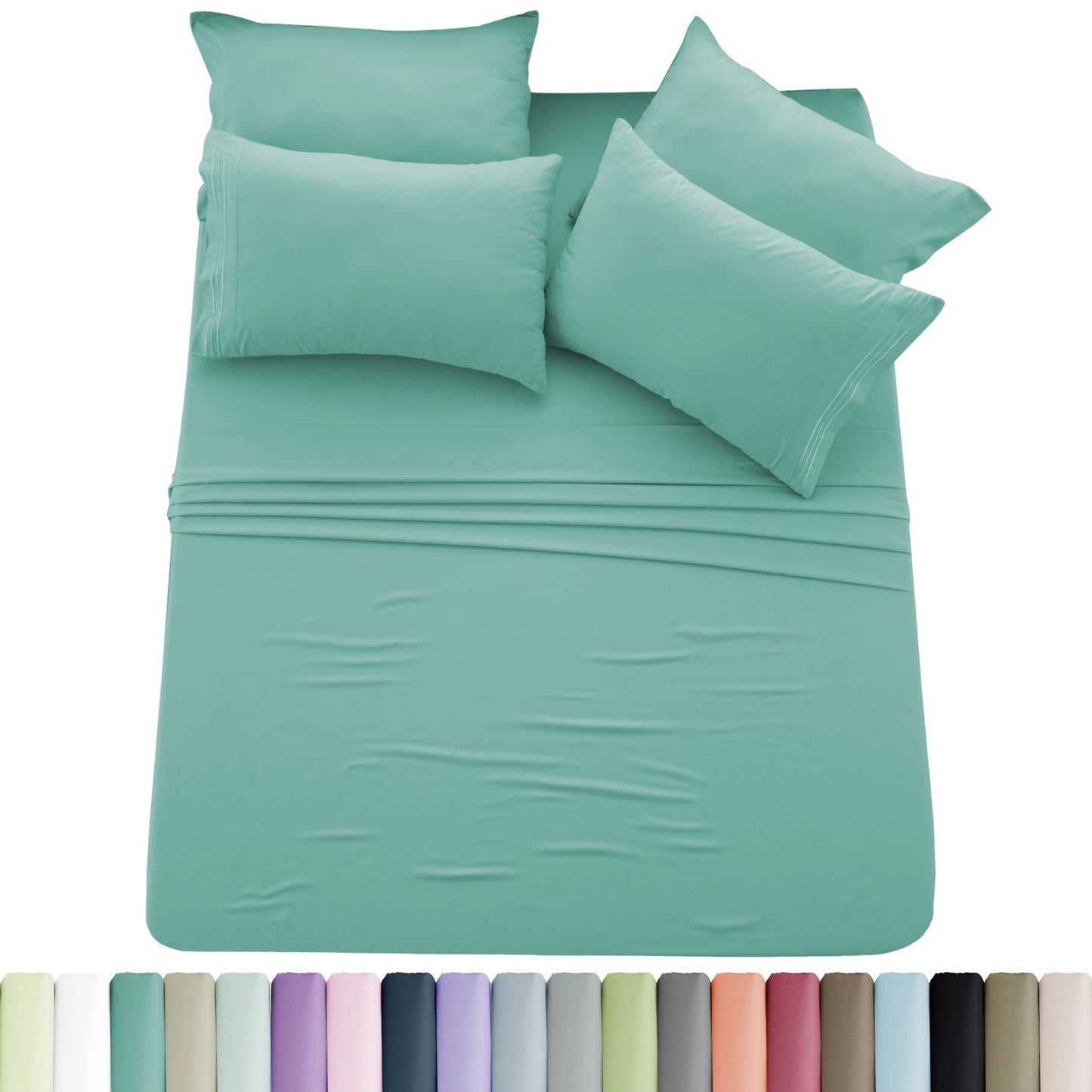Lux Décor 6pc Solid Sheet Set Brushed Microfiber