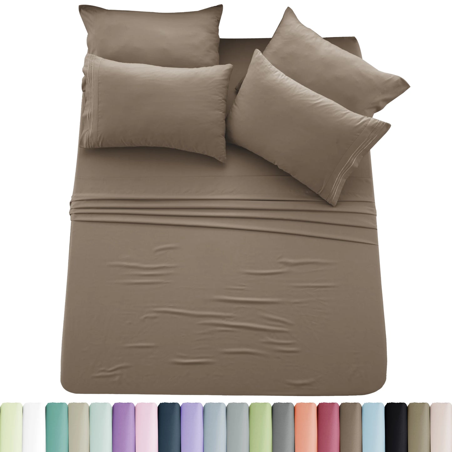 Lux Décor 6pc Solid Sheet Set Brushed Microfiber