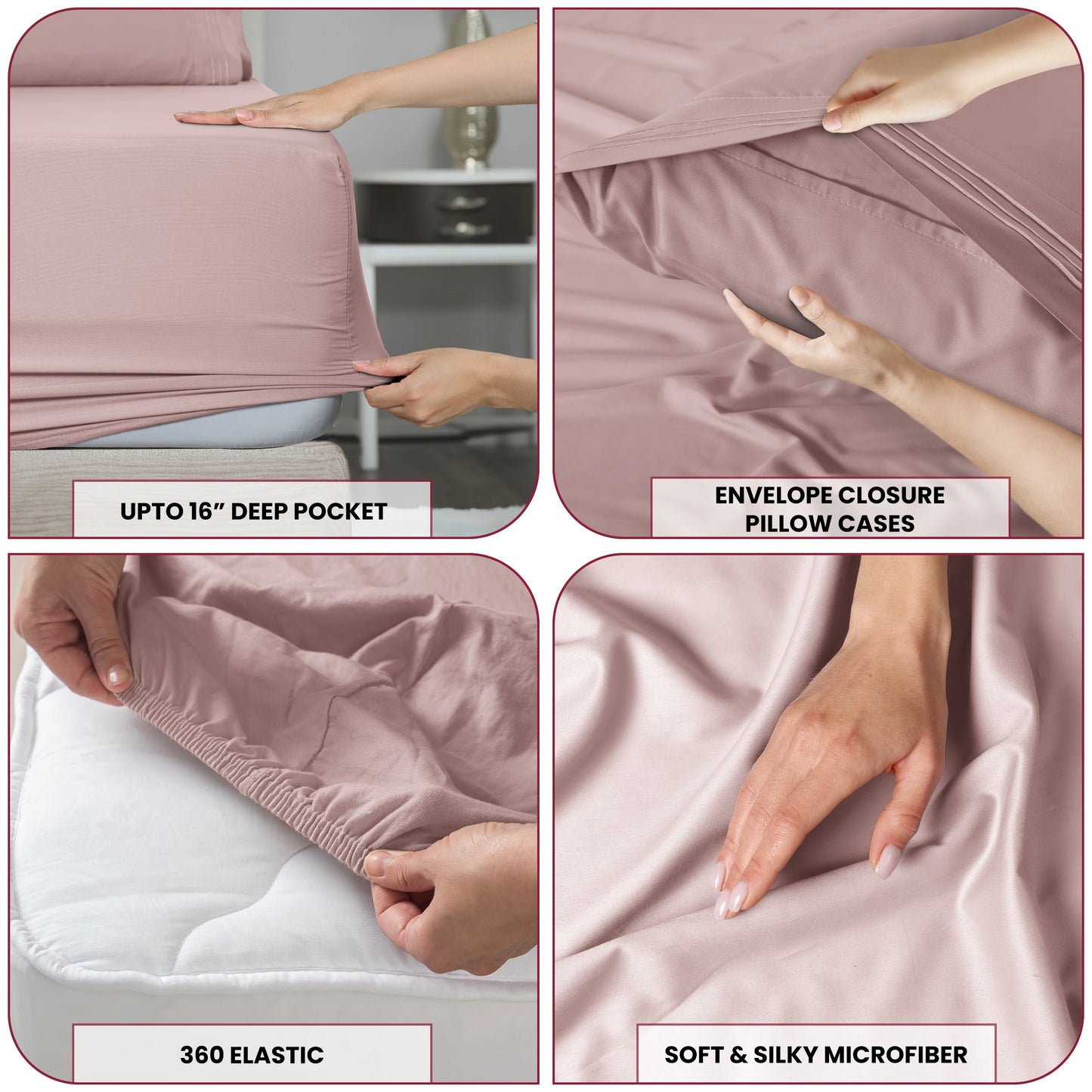 Lux Décor 6pc Solid Sheet Set Brushed Microfiber