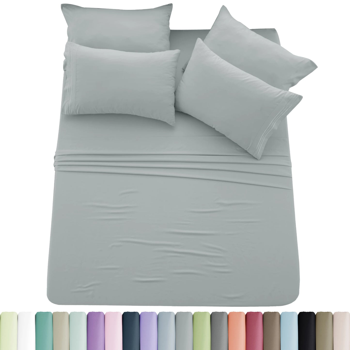 Lux Décor 6pc Solid Sheet Set Brushed Microfiber