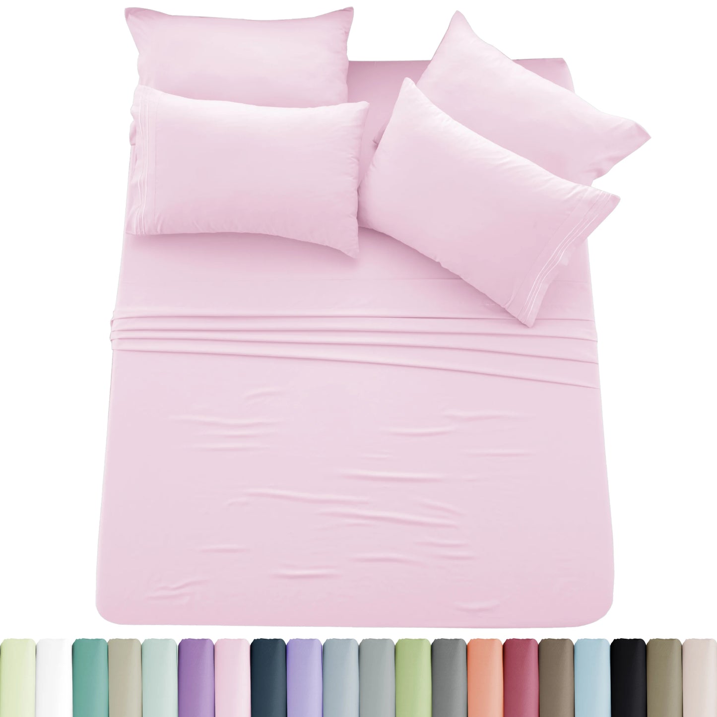 Lux Décor 6pc Solid Sheet Set Brushed Microfiber