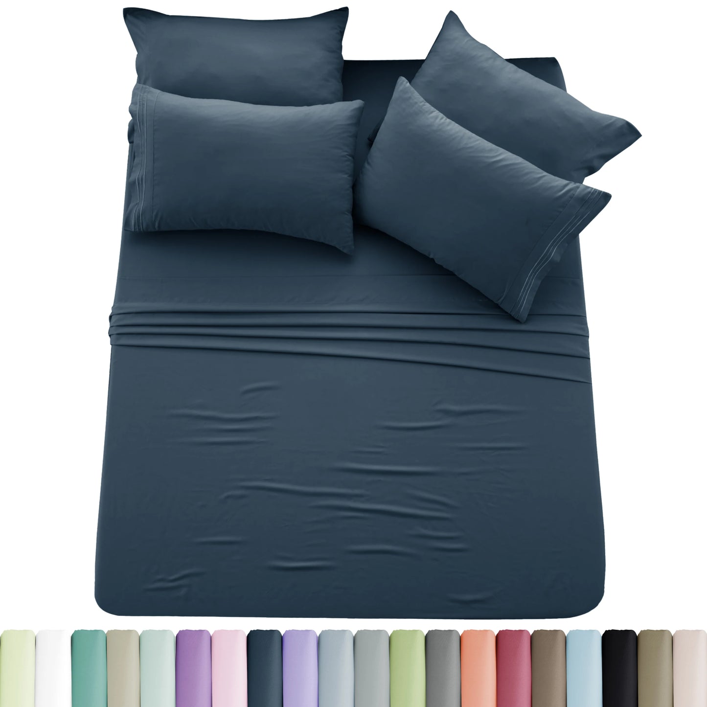 Lux Décor 6pc Solid Sheet Set Brushed Microfiber