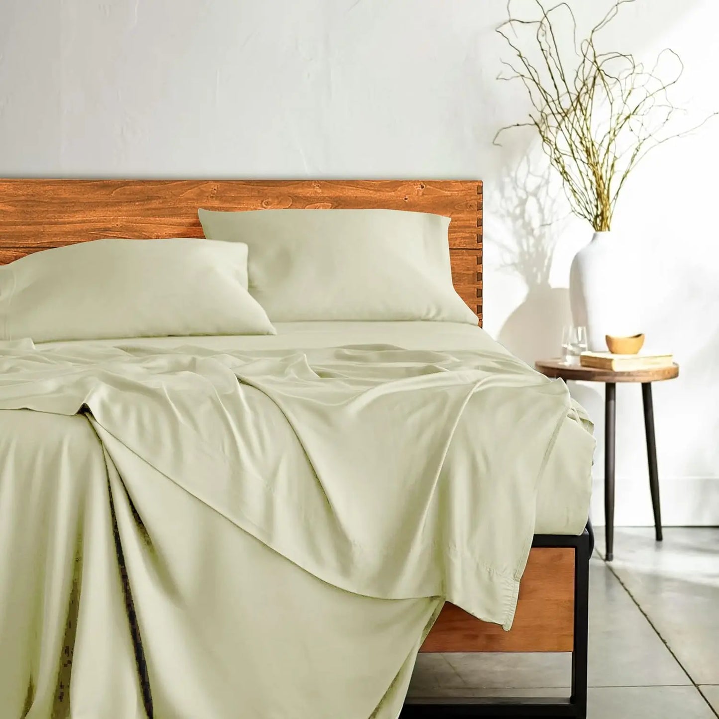 LDC Lux Decor Bamboo Rayon Bedsheet Set Silk Like Comfort