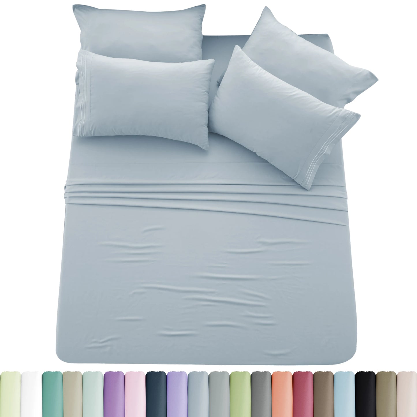 Lux Décor 6pc Solid Sheet Set Brushed Microfiber