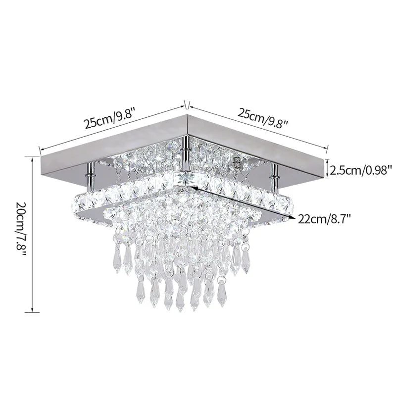 Vetrulus Crystal Led Ceiling Chandelier Light For Dining