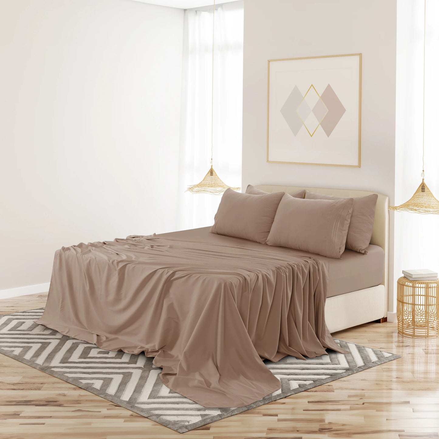 Lux Décor 6pc Solid Sheet Set Brushed Microfiber