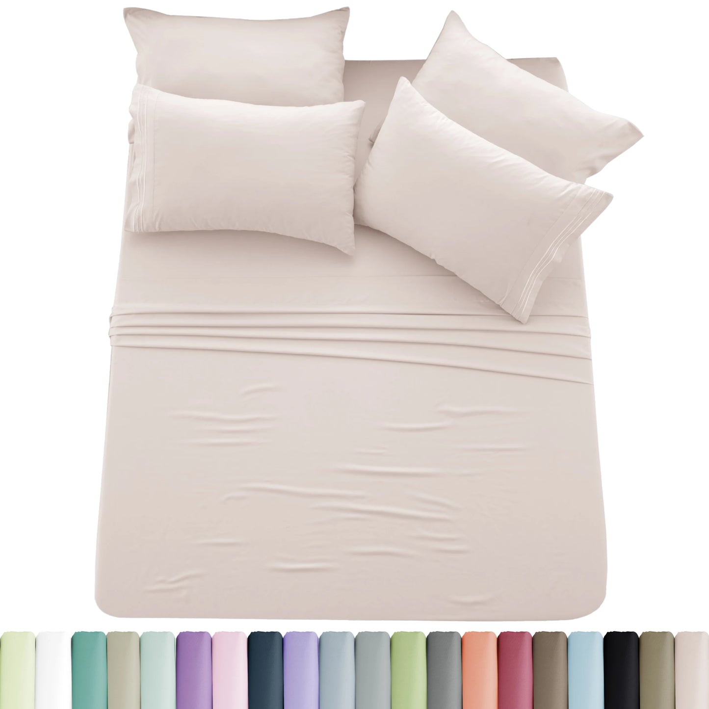 Lux Décor 6pc Solid Sheet Set Brushed Microfiber