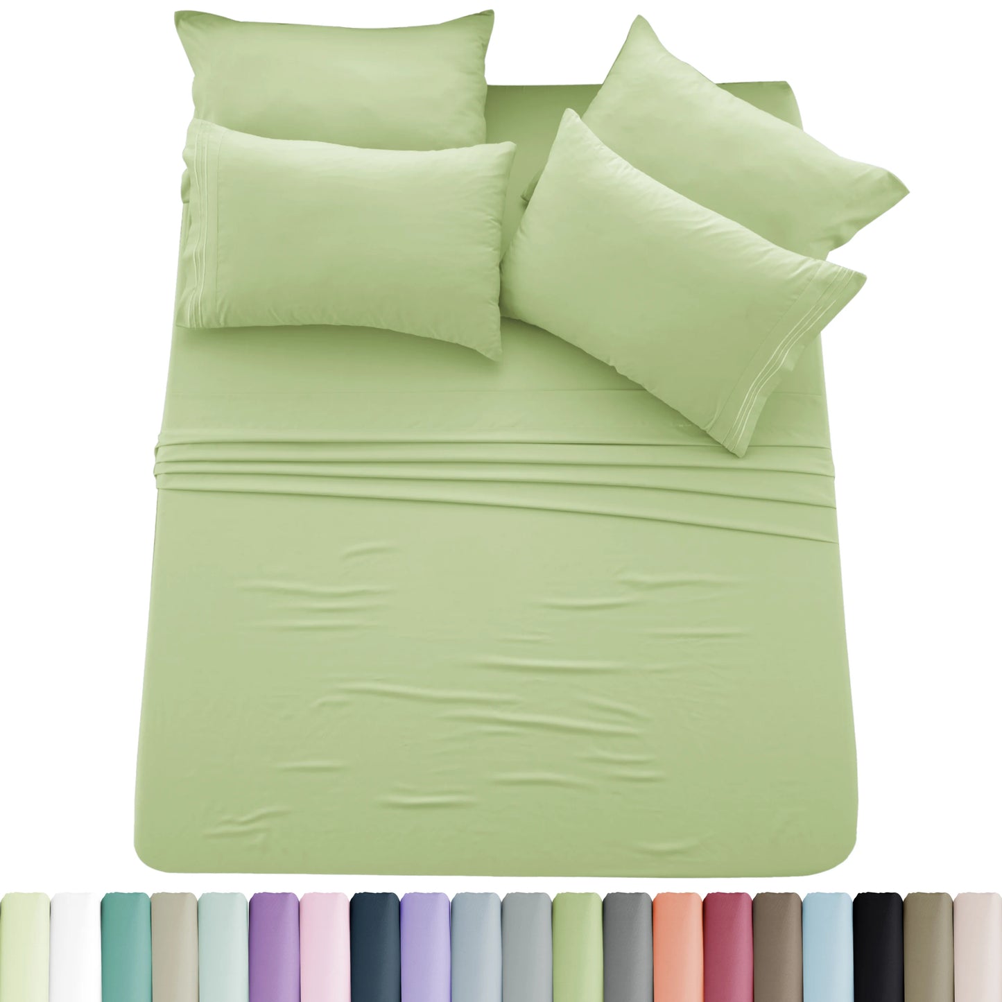 Lux Décor 6pc Solid Sheet Set Brushed Microfiber