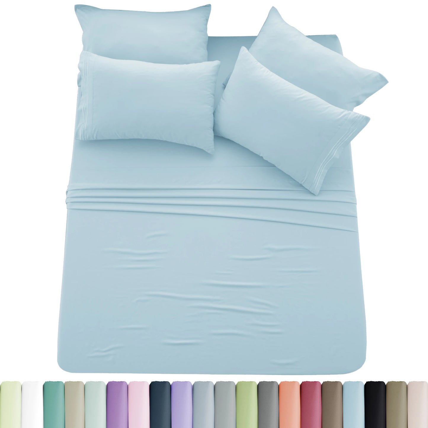 Lux Décor 6pc Solid Sheet Set Brushed Microfiber
