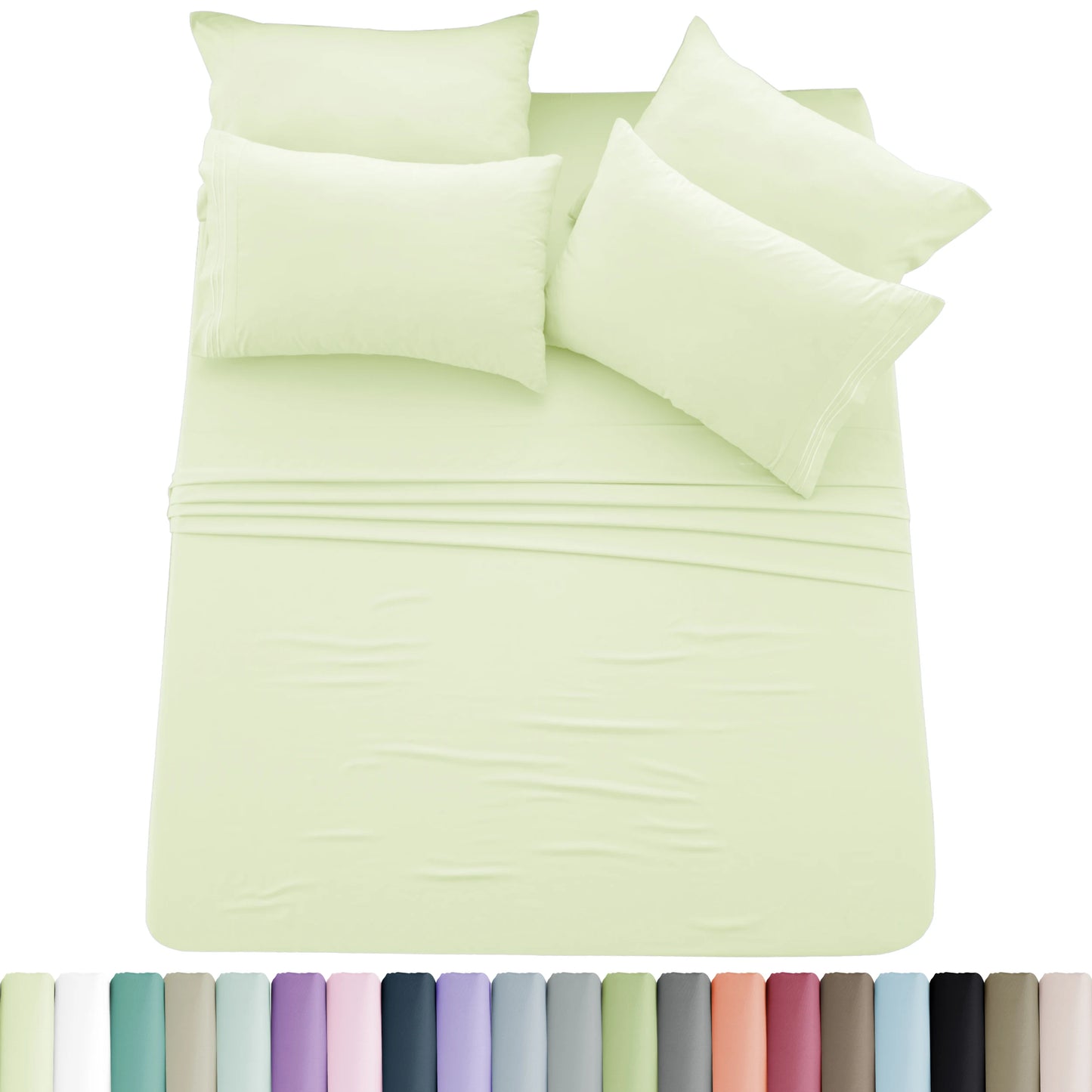 Lux Décor 6pc Solid Sheet Set Brushed Microfiber