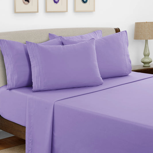 Lux Décor 6pc Solid Sheet Set Brushed Microfiber