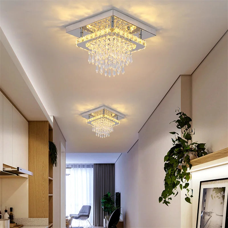 Vetrulus Crystal Led Ceiling Chandelier Light For Dining