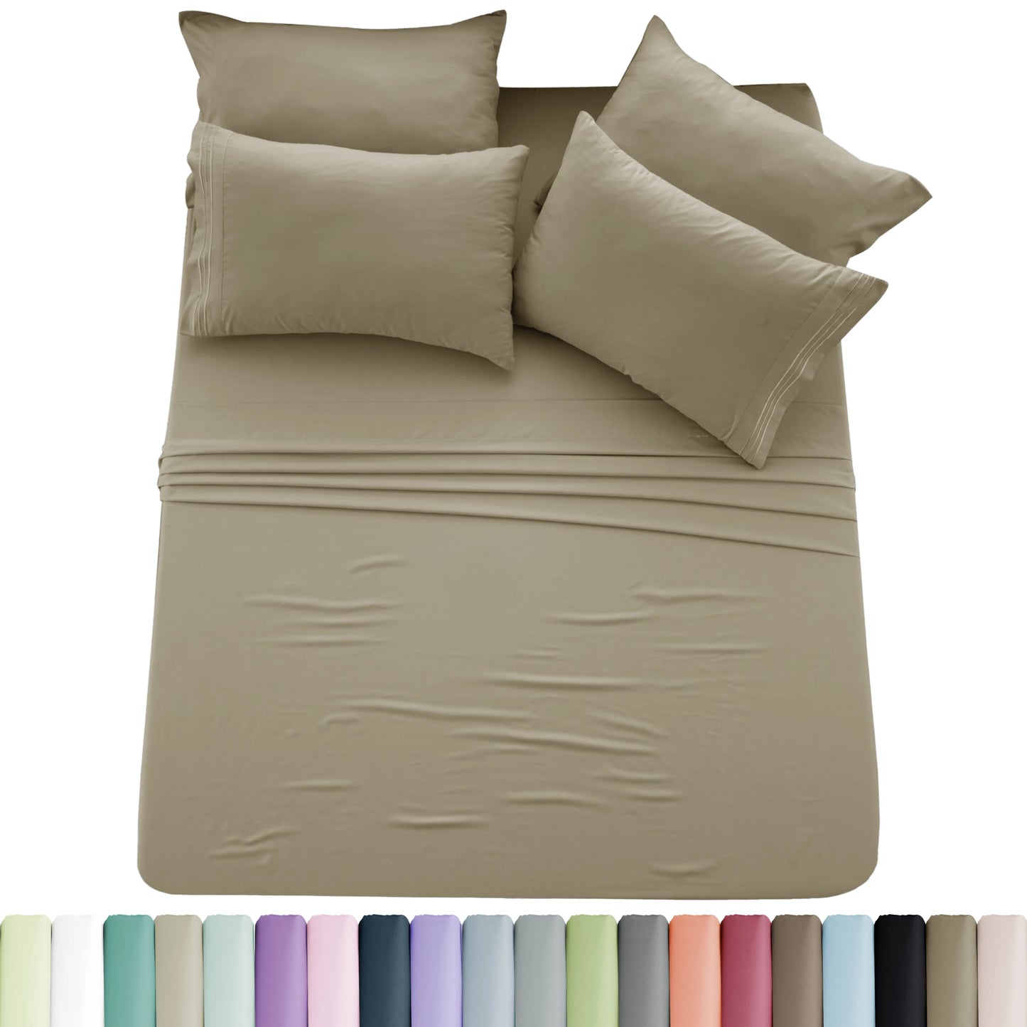 Lux Décor 6pc Solid Sheet Set Brushed Microfiber