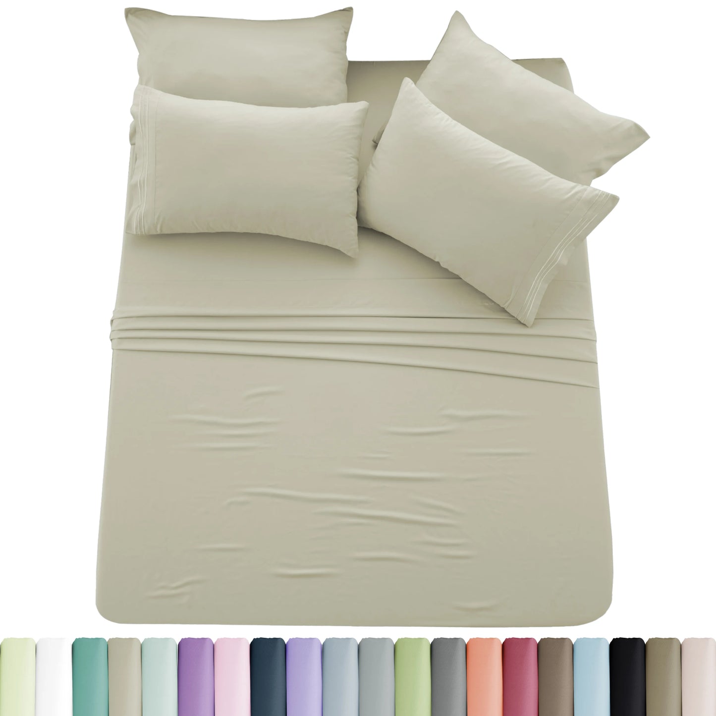 Lux Décor 6pc Solid Sheet Set Brushed Microfiber