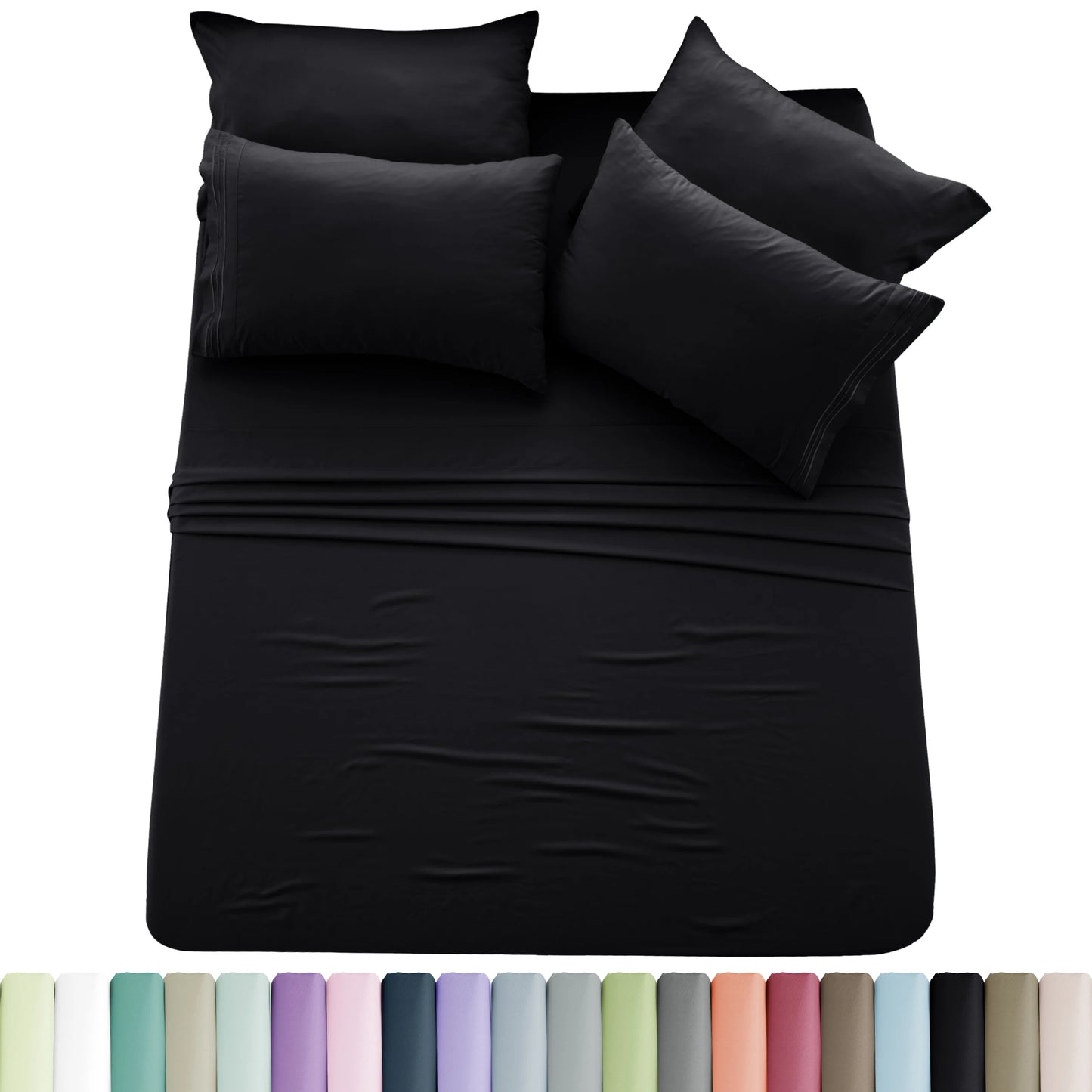 Lux Décor 6pc Solid Sheet Set Brushed Microfiber