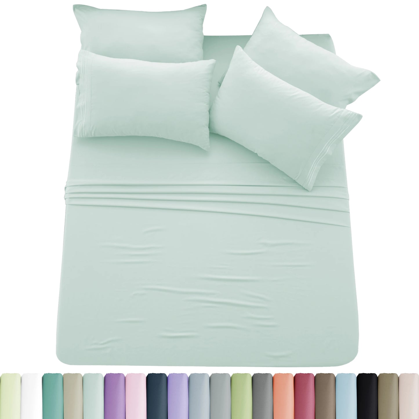 Lux Décor 6pc Solid Sheet Set Brushed Microfiber