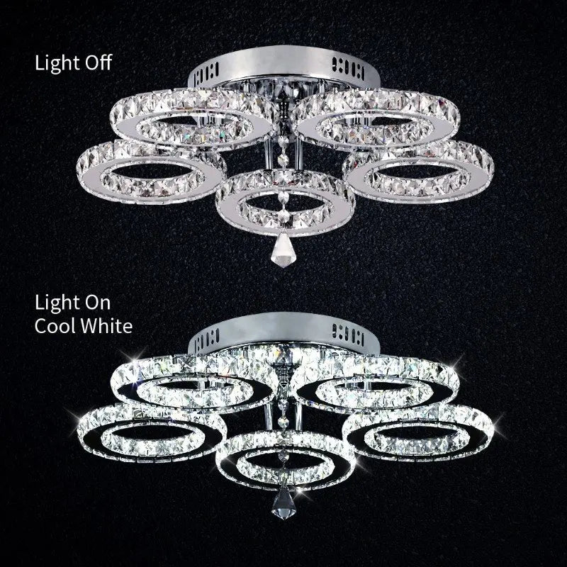 Vetrulus Crystal Led Ceiling Chandelier Light For Dining