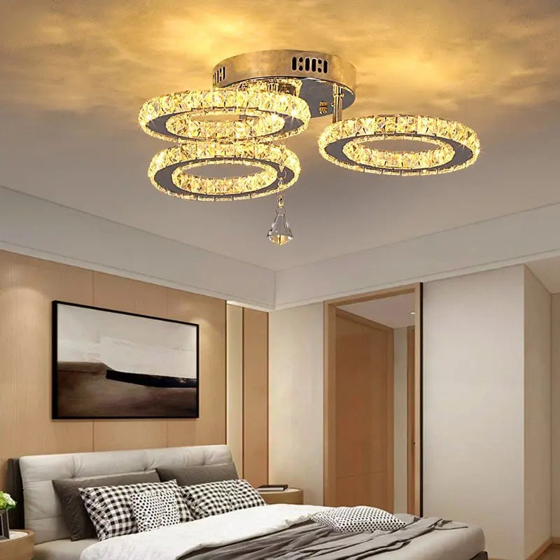 Vetrulus Crystal Led Ceiling Chandelier Light For Dining