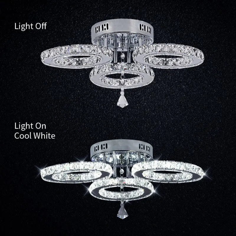 Vetrulus Crystal Led Ceiling Chandelier Light For Dining