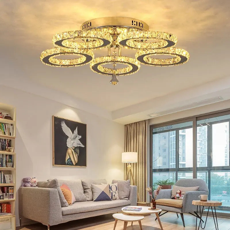 Vetrulus Crystal Led Ceiling Chandelier Light For Dining
