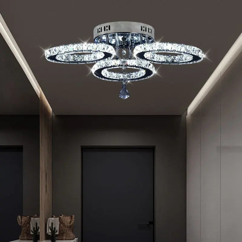 Vetrulus Crystal Led Ceiling Chandelier Light For Dining