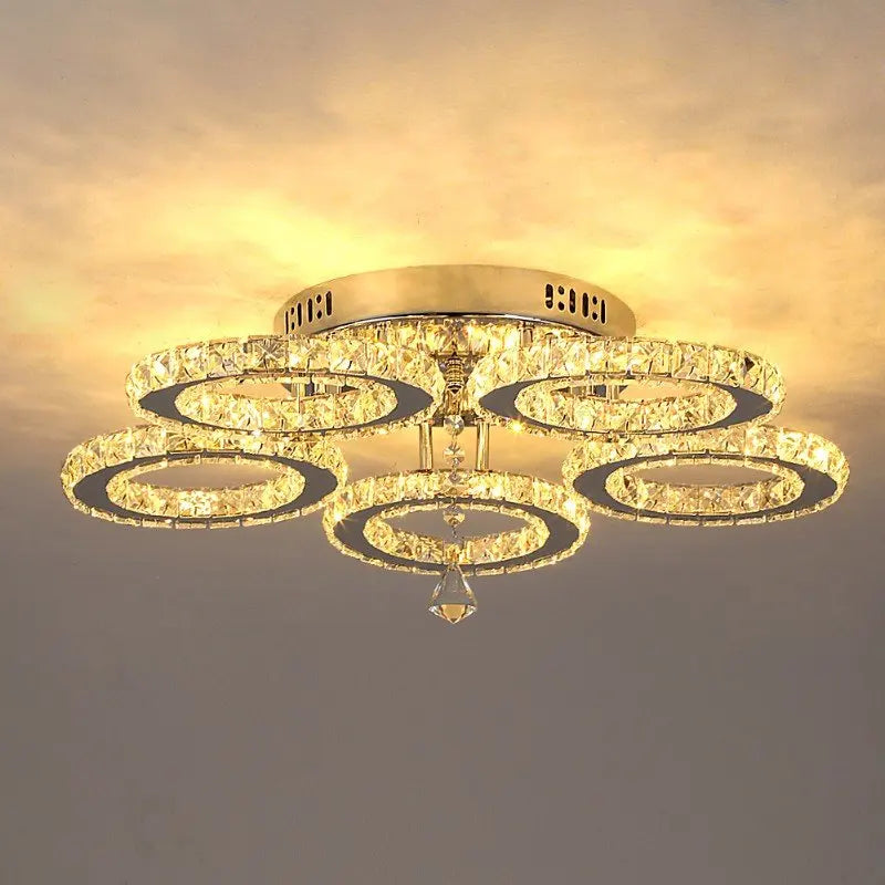 Vetrulus Crystal Led Ceiling Chandelier Light For Dining