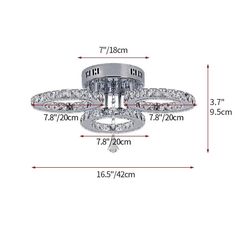 Vetrulus Crystal Led Ceiling Chandelier Light For Dining