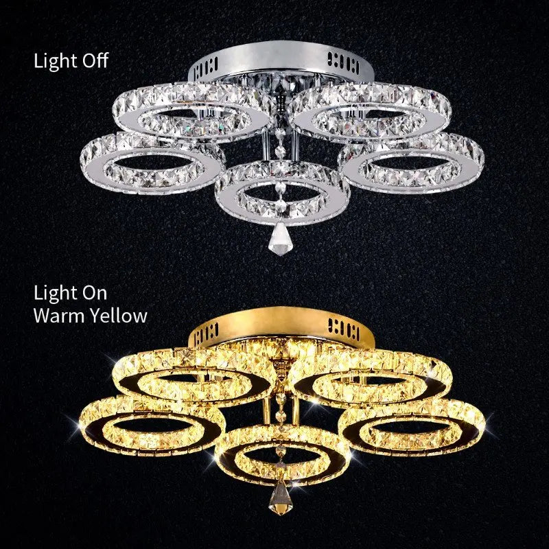 Vetrulus Crystal Led Ceiling Chandelier Light For Dining