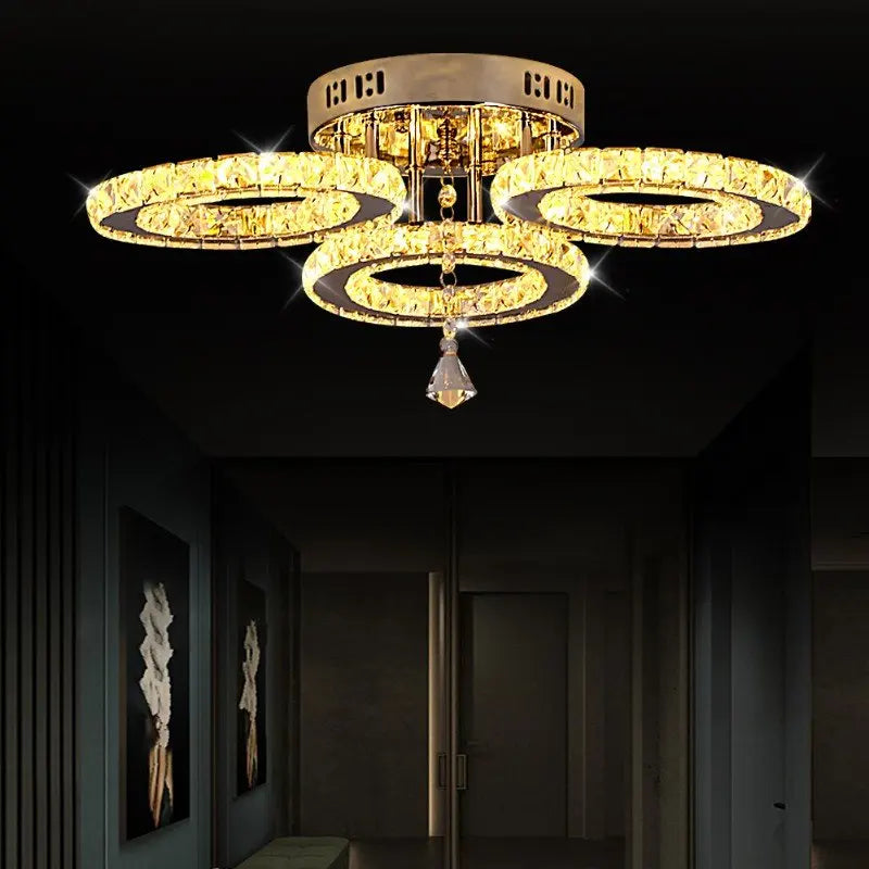 Vetrulus Crystal Led Ceiling Chandelier Light For Dining