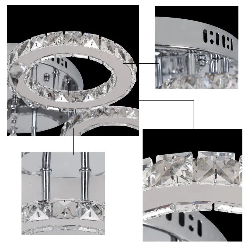 Vetrulus Crystal Led Ceiling Chandelier Light For Dining
