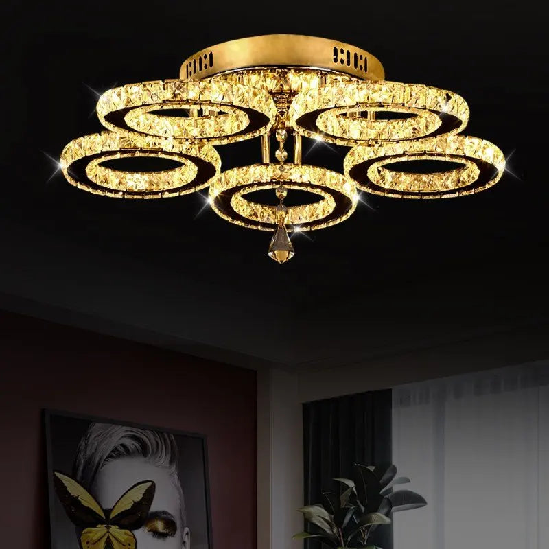 Vetrulus Crystal Led Ceiling Chandelier Light For Dining