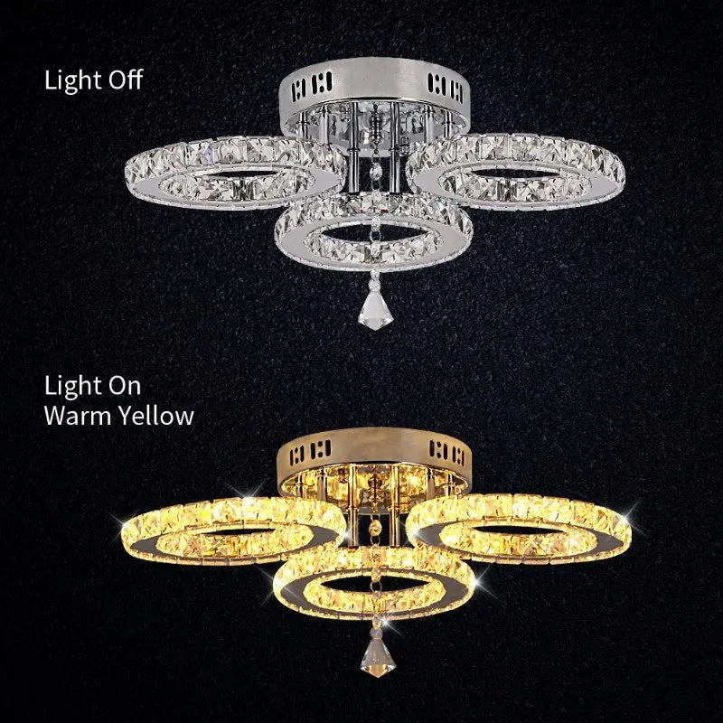 Vetrulus Crystal Led Ceiling Chandelier Light For Dining
