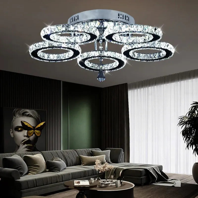 Vetrulus Crystal Led Ceiling Chandelier Light For Dining