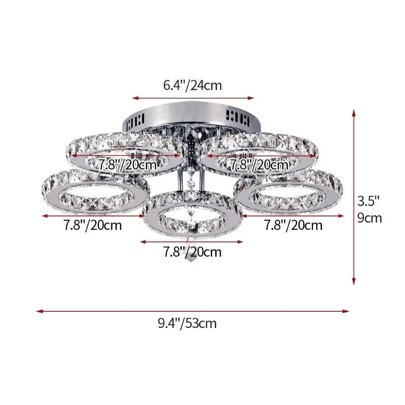 Vetrulus Crystal Led Ceiling Chandelier Light For Dining