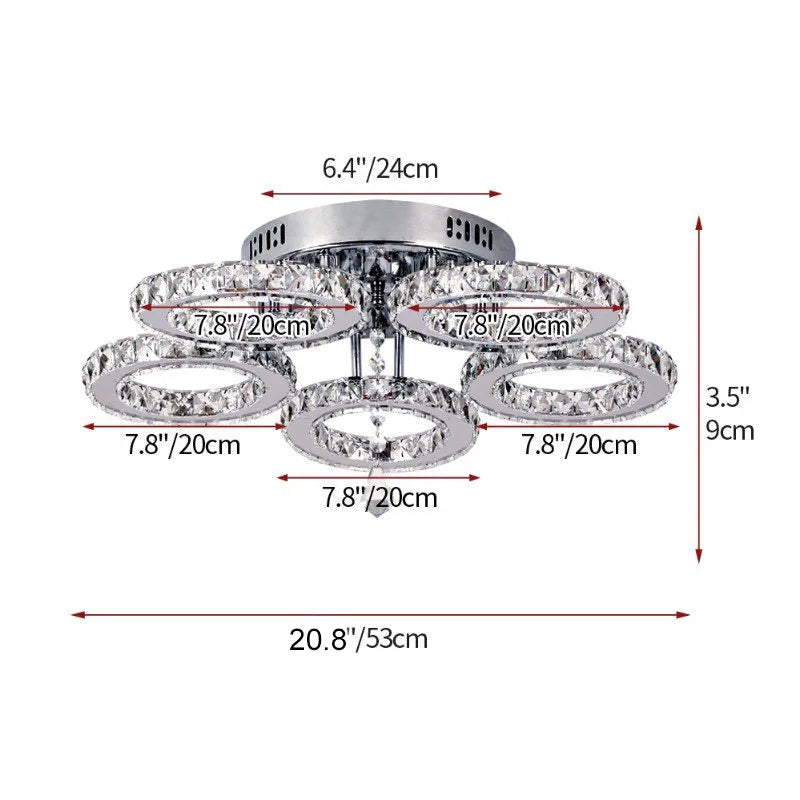Vetrulus Crystal Led Ceiling Chandelier Light For Dining