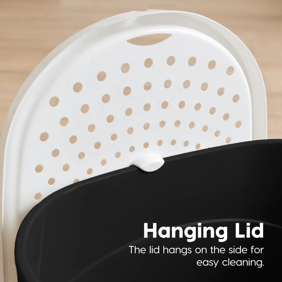 Top Entry Cat Litter Box With Litter Catching Lid
