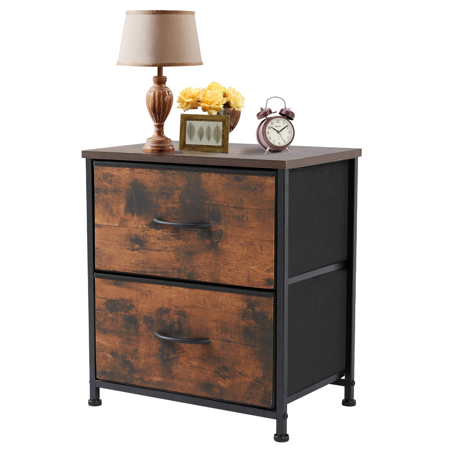 JHK Nightstand Bedside Table With Storage Drawers