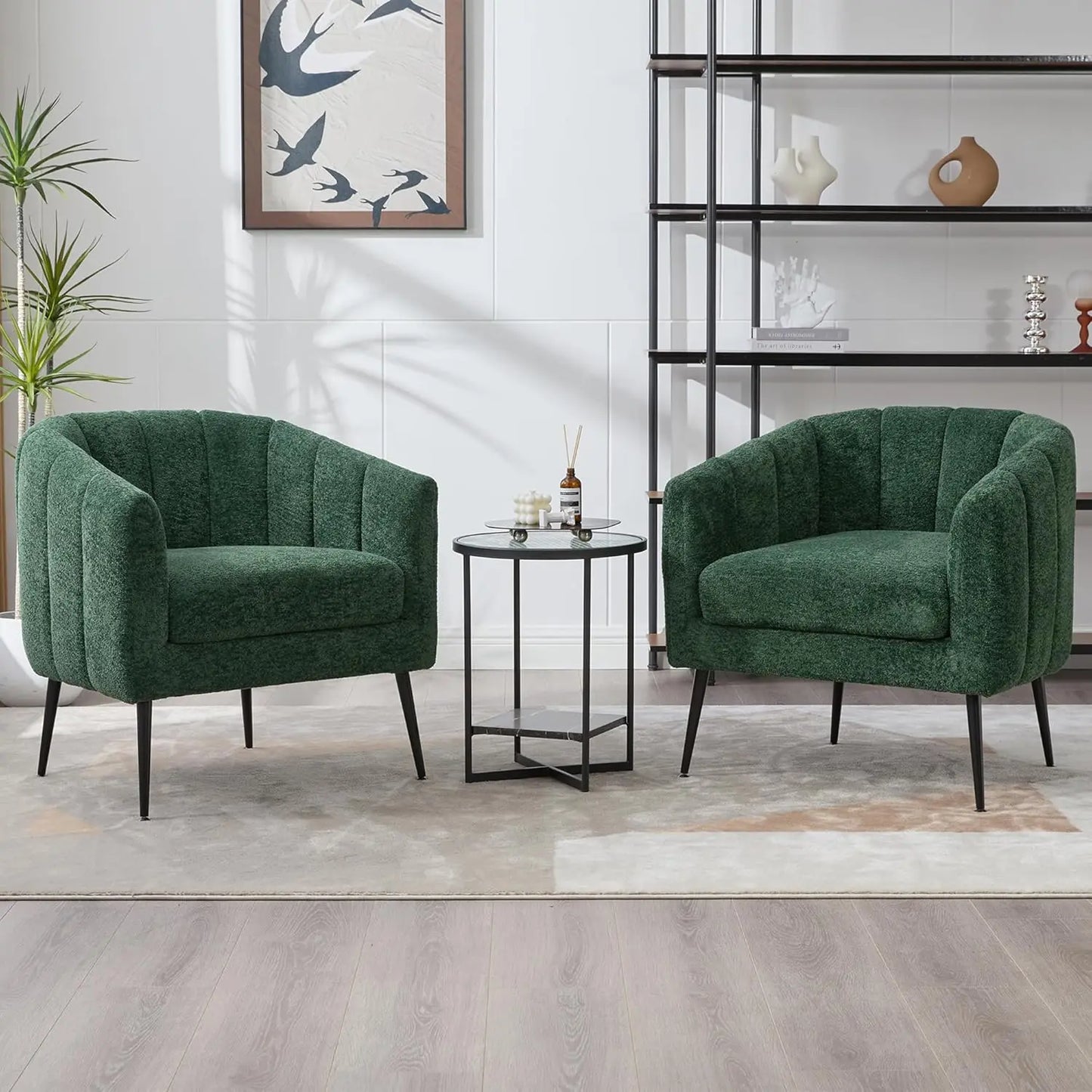 Chenille Loveseat With Metal Legs Modern Glam