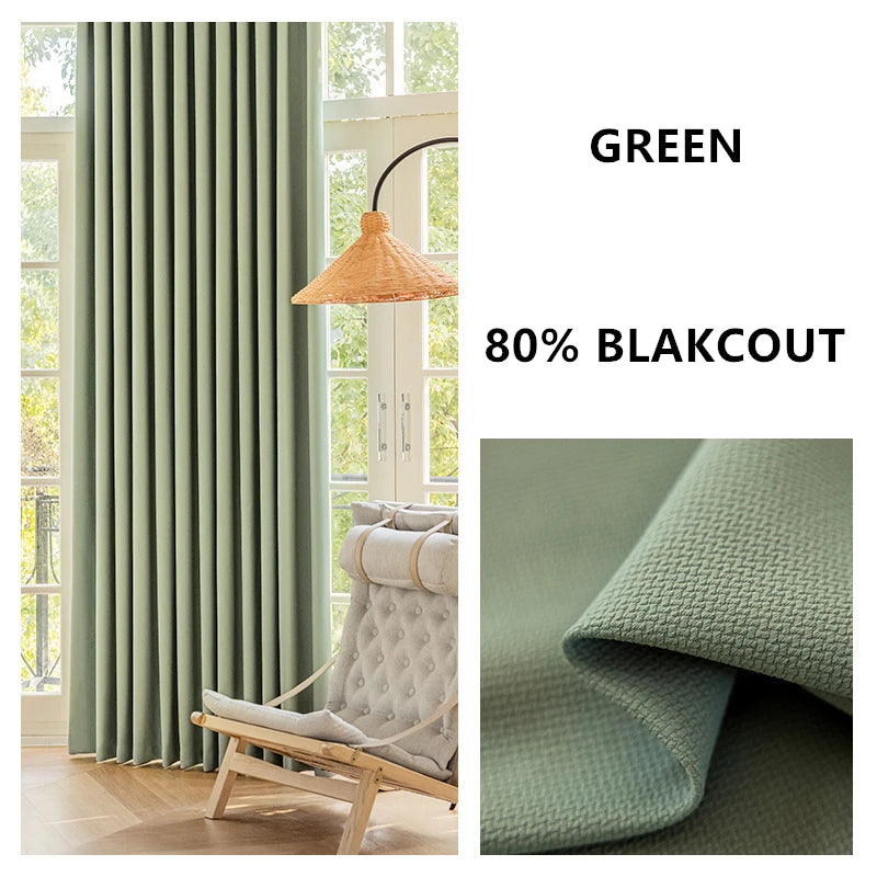 Custom Thickened Blackout Jacquard Curtains for Living Rooms