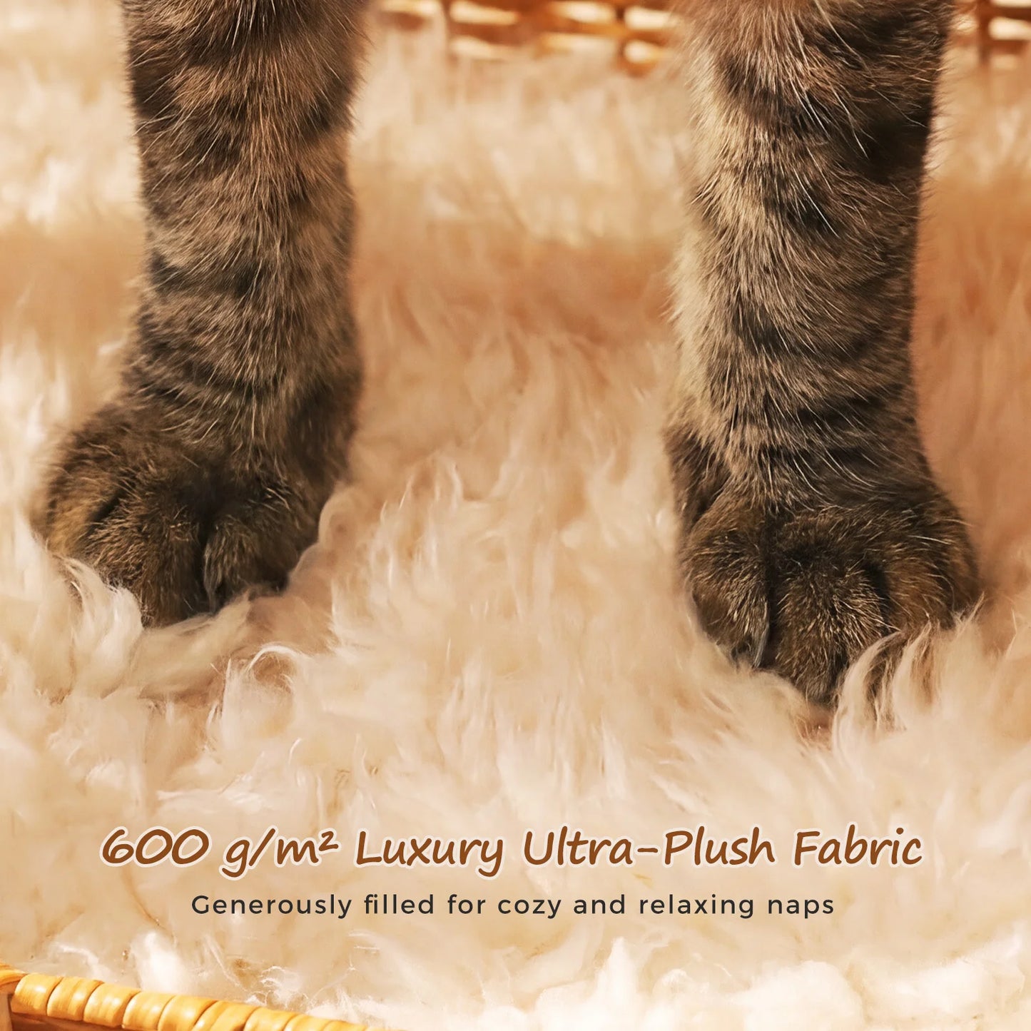 PAWZ Road Elephant Cat Condo Handwoven Wicker Plush Cushion