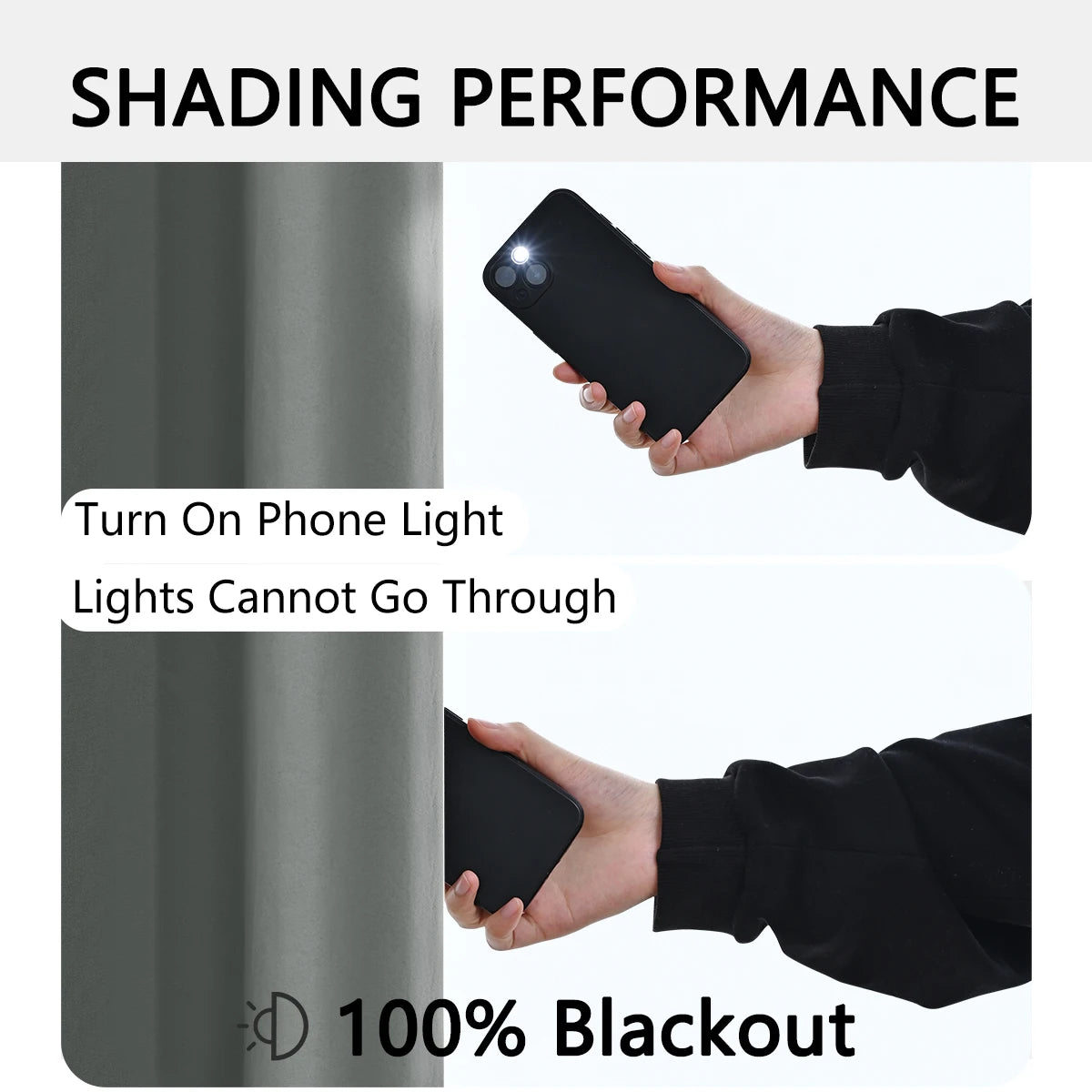 2 Piece Modern Blackout Curtain With Coated Lining