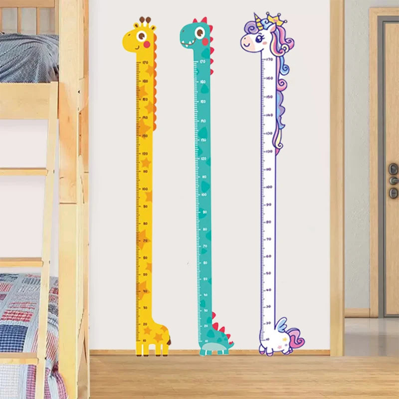 Unicorn Dinosaur Giraffe Wall Ruler Stickers For Kids